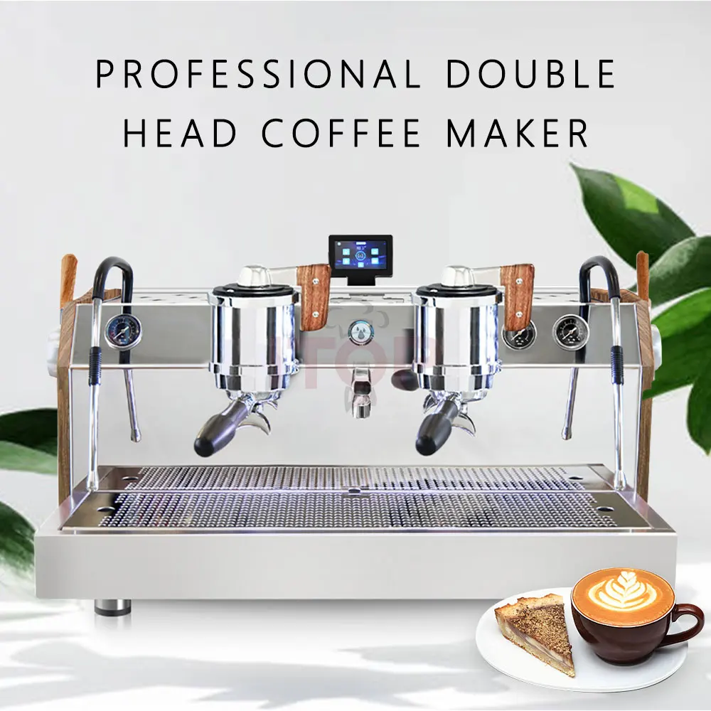 

ITOP Espresso Machine Italian Semi-automatic Double-head Coffee Maker with Rotary Pumps Pure Copper Boilers Commercial Machines