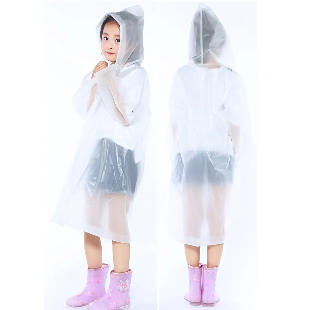 

6-12 Years Old Children's Raincoat Waterproof Hooded Hooded One Piece Kids Boys Girls Simple Raincoats And Pants Rain Poncho
