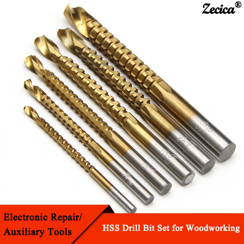 

6pcs/set HSS Drill Bit Set Serrated Grooving Reamer 3-8mm Woodworking Chamfer Drill Pilot Hole Cutter Screw Hole Drills
