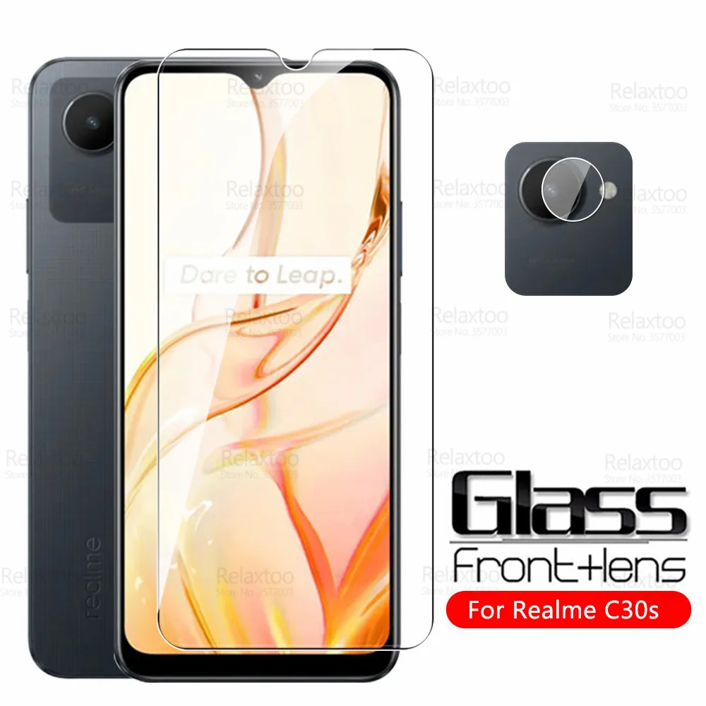 Закаленное стекло 2To 1 для камеры Realme C30s, защита экрана RealmeC30s Realmi C 30 s C30 30 S 6,5 дюйма RMX3690, защитная пленка