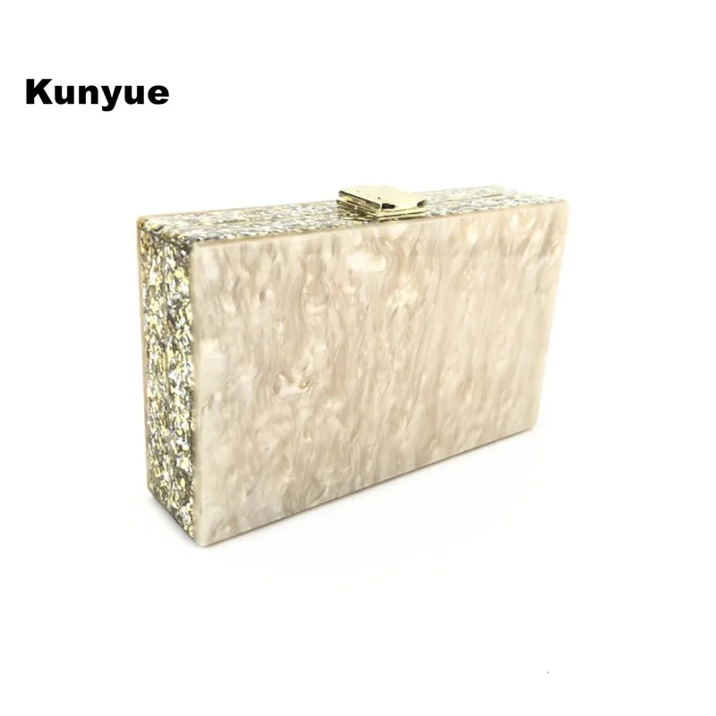 

Stylish Messenger Bag Luxury Women Glitter Acrylic Evening Bag Solid Beige Party Prom Nude Clutch Purse Cute Casual Box Handbags