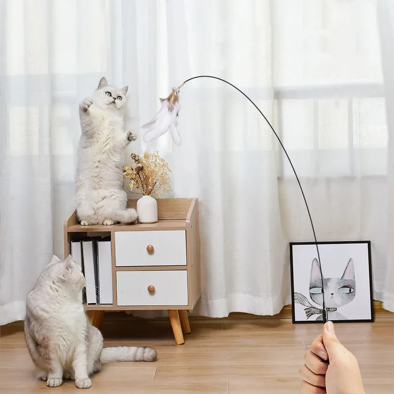 

Katten Playing Toy Wand Suction Funny Toy Cat Toy Cup With Teaser Speelgoed Supplies Cat Playing Pet Stick Interactive Kitten