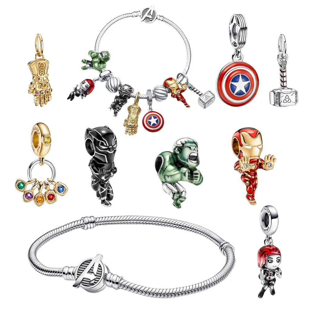

Avengers Fashion Jewelry Beads for Pandora Marvel Original Bracelet Series Free Shipping Wholesale 2022 New Arrival Girl Mv004