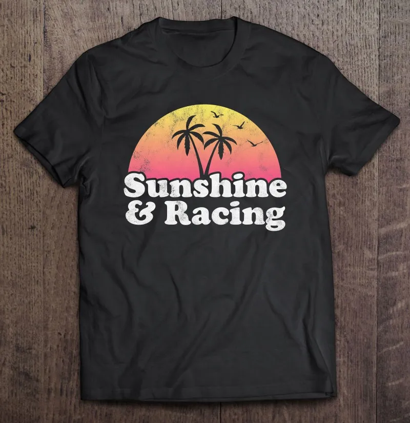 

Футболка мужская хлопковая, винтажная тенниска оверсайз с принтом «Солнечный свет и гонки», для пар, подарок