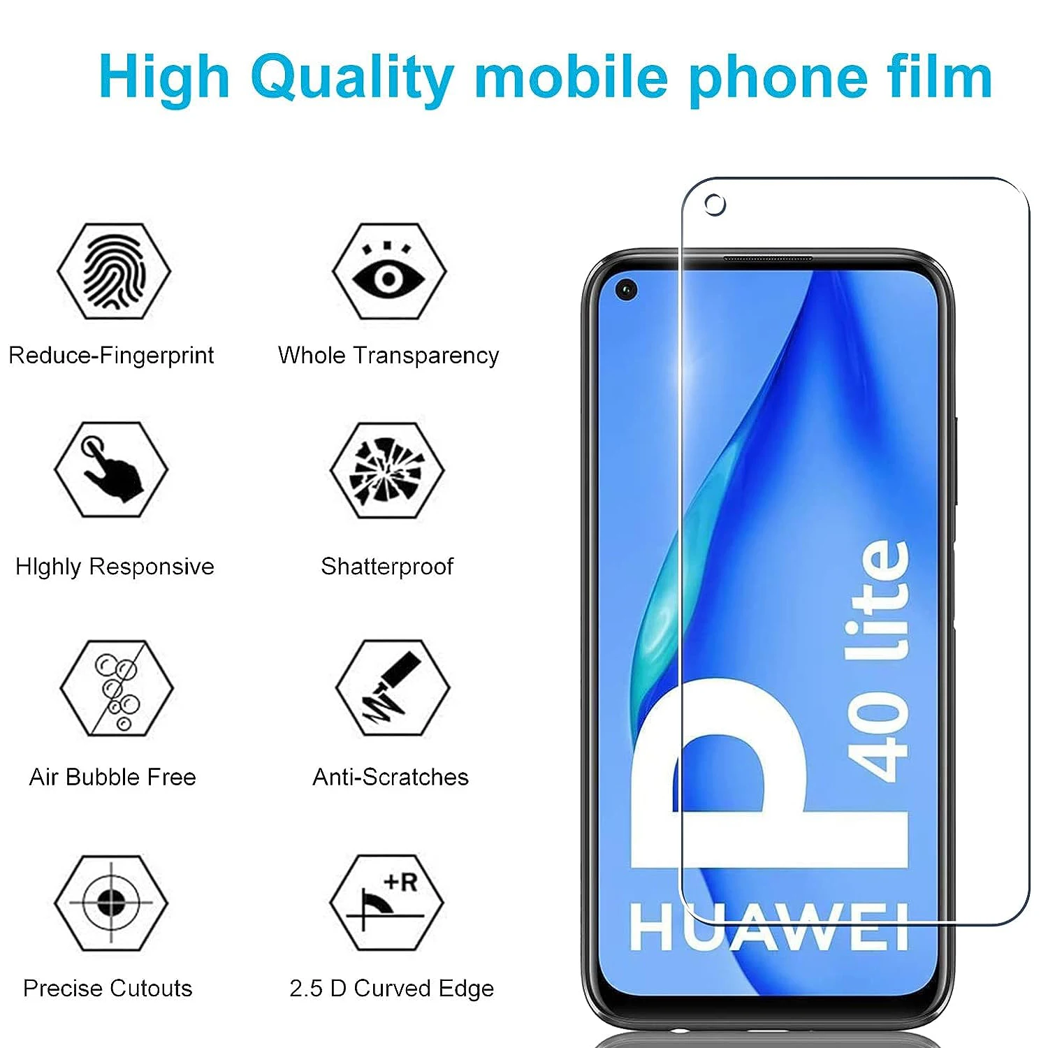 2/4 шт. 0 33 мм закаленное стекло для Huawei P40 Lite Защитная стеклянная пленка экрана