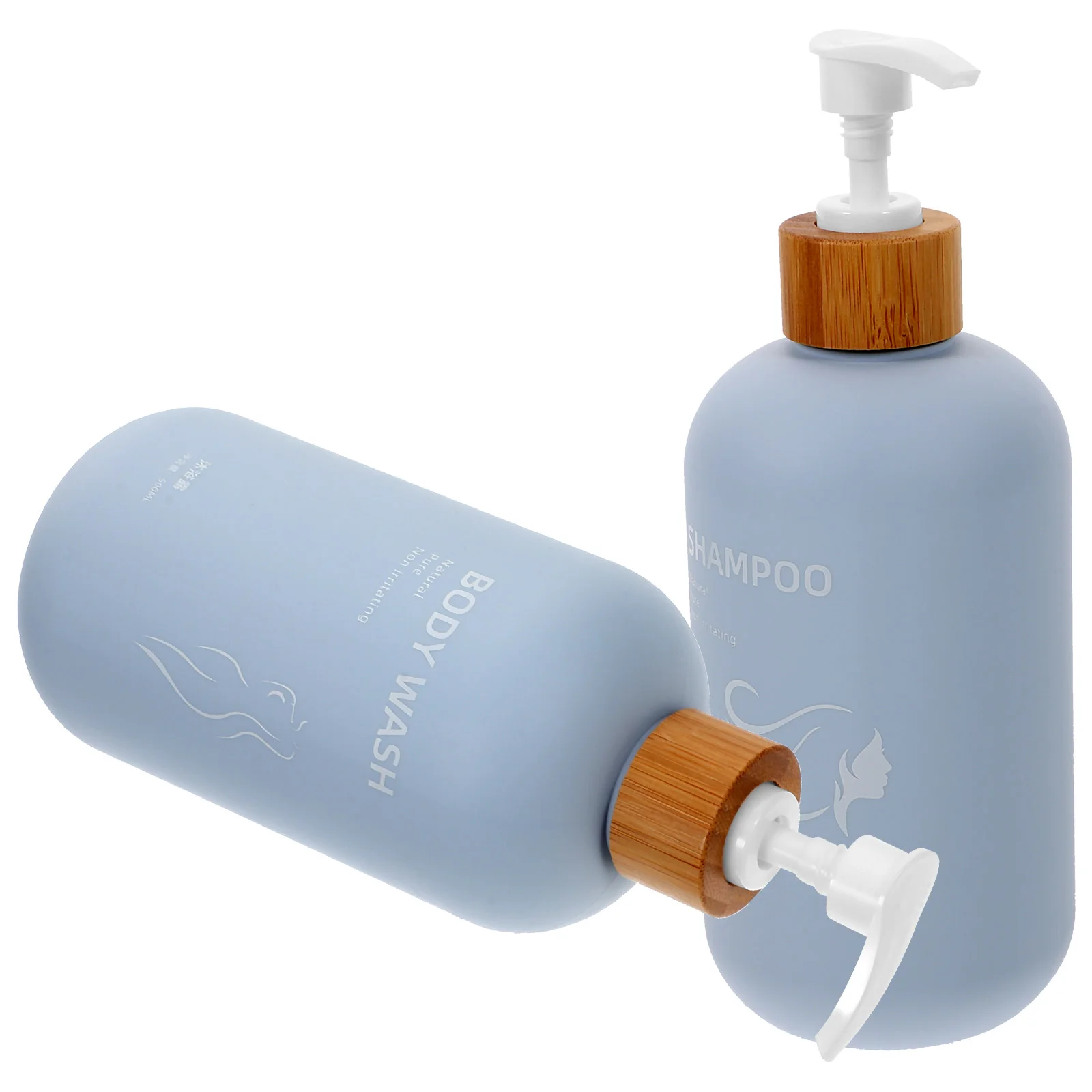 

Bottled Shower Gel Empty Shampoo Dispenser Lotion Container Filling Body Wash Bottles Bamboo Refillable Press Pump Travel