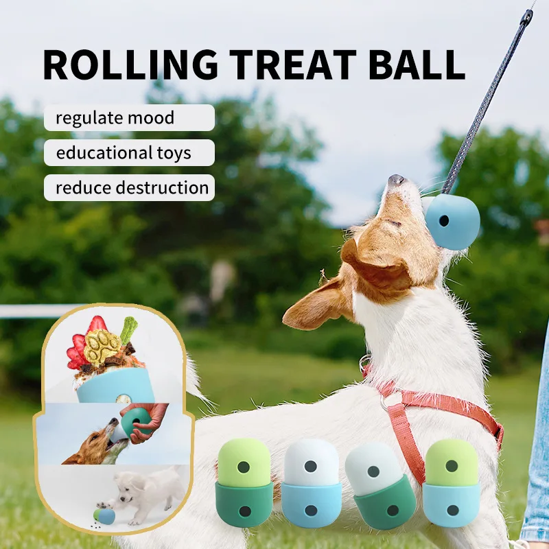 Leaking Food Ball Funny Interactive Pet Slow Feeder Bowl Silicone Puzzle Toy Pet Tooth Cleaning Toys Pet Supplies