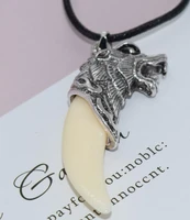 punk fashion brave men wolf gog teeth spike pendant necklace women men lucky jewelry classic fang tooth amulet pendant necklace