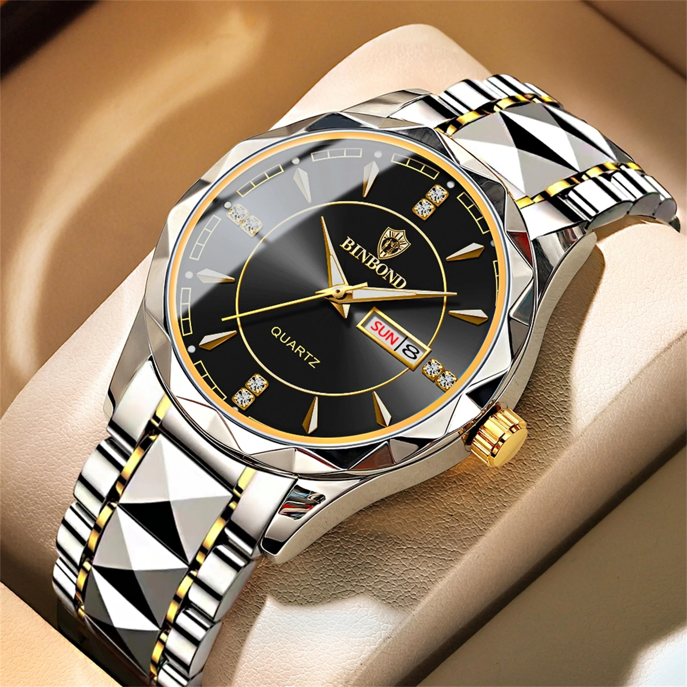 Часы мужские деловые водонепроницаемые до 30 м с календарем и датой