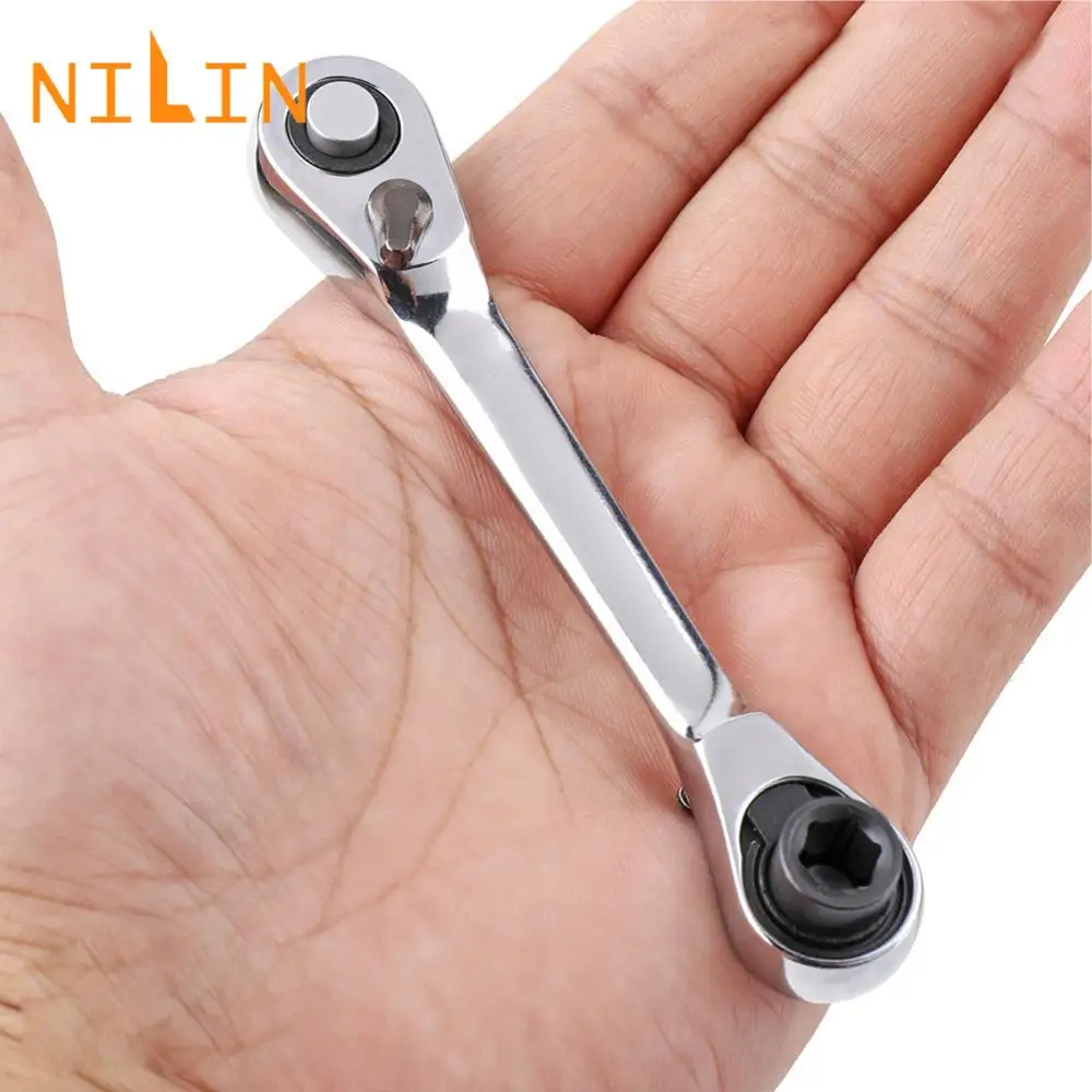 

Mini 1/4 Inch Double Ended Quick Socket Ratchet Wrench Rod Screwdriver Bit Tool Contain 1 X Ratchet Handle Lever Small Spanner