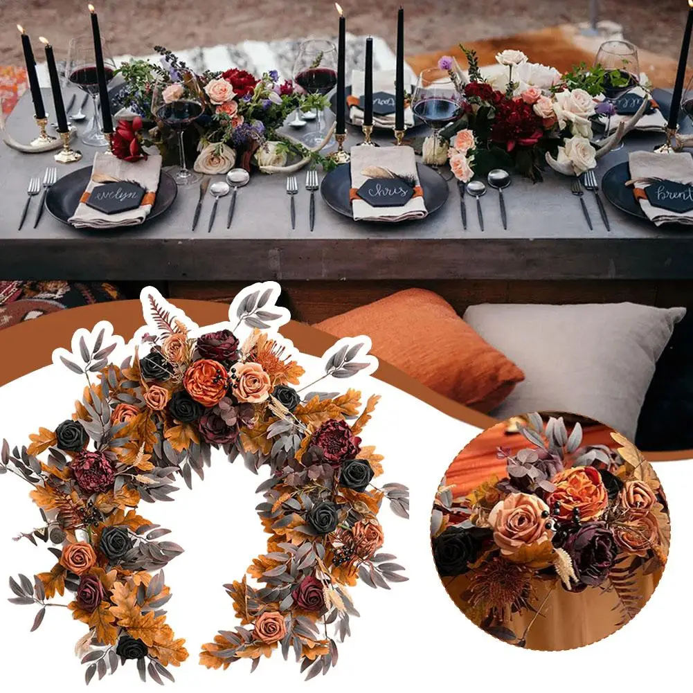 

Simulated garland Wedding Wreath Handcrafted Artificial Flowers with Garland Vintage Garland Decorat Halloween B5P3