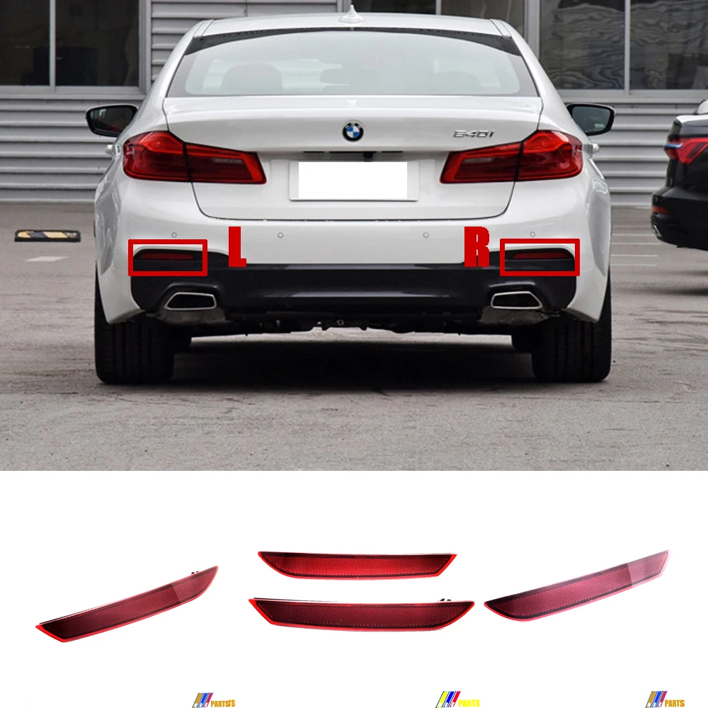 Fit 17-20 BMW 5 M-SPORT G30 Sedan G31 Wagon 520d 520dX 525d 530d 530dX 530e 530iX 540dX 540iX M550dX REAR Reflector Fit 17-20 BMW 5 M-SPORT G30 Sedan G31 Wagon 520d 520dX 525d 530d 530dX 530e 530iX 540dX 540iX M550dX REAR Reflector