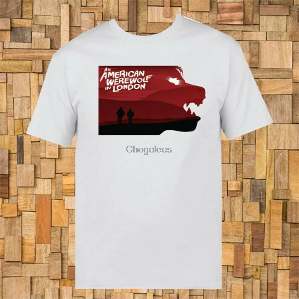 Мужская белая футболка с логотипом Американский оборотенок в Лондоне - купить по