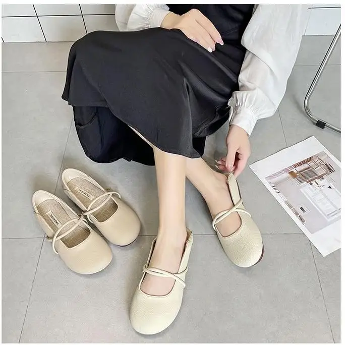 

Spring Autumn Women Fashion Women's Round Toe White Shoes Female Footwear Ladies Platform Comfortable Slip-On Flats