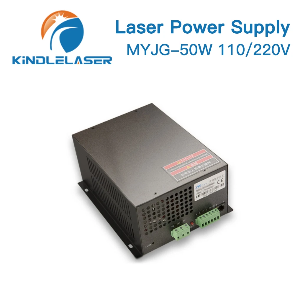 KINDLELASER 50W CO2 Laser Power Supply MYJG-50W 110V/220V for Laser Tube Engraving Cutting Machine