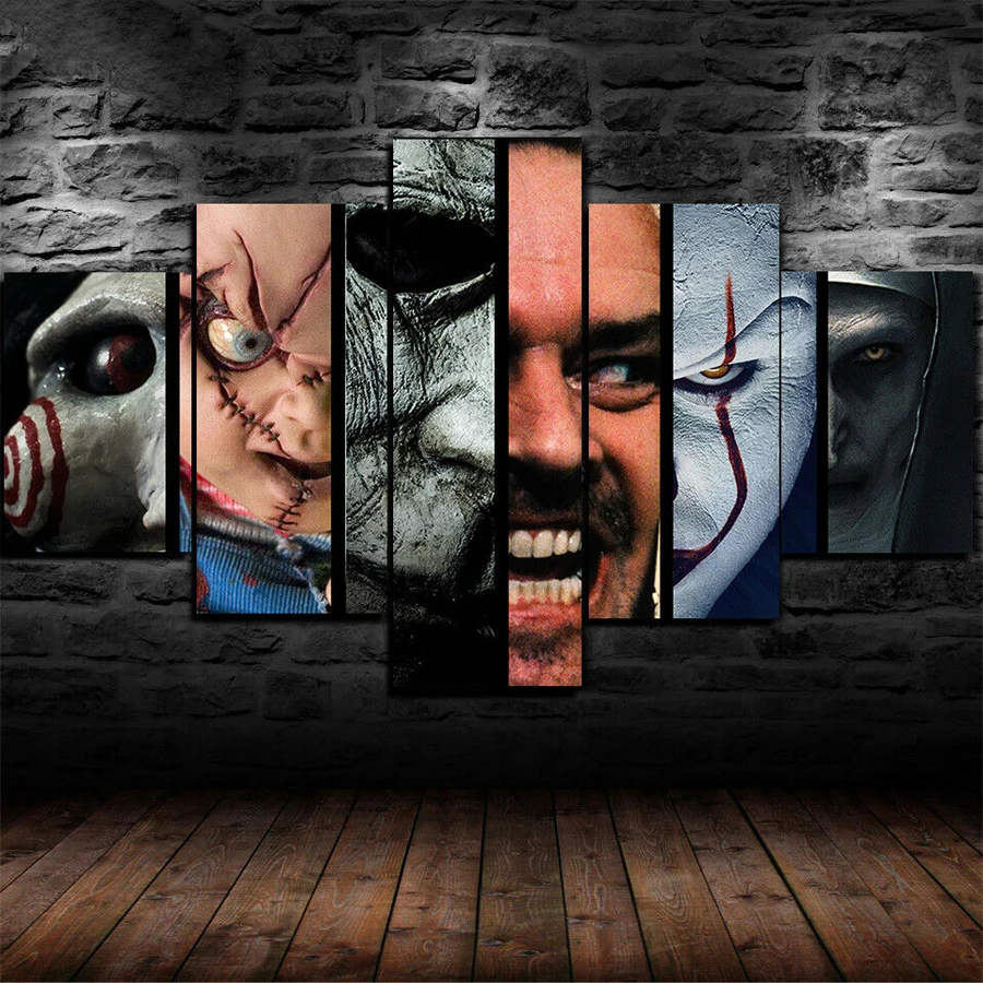 

Набор для алмазной вышивки «страшные персонажи», картина 5D «сделай сам» с полными квадратными стразами, мозаика, вышивка крестиком D244, 5 шт.