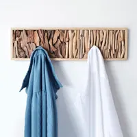 Creative solid wood coat hook wall hanging bedroom hanger without punching clothes hook on the wall after closing the door