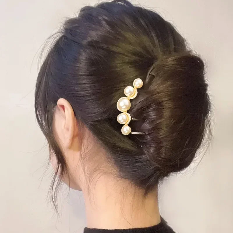 Жемчужные U-образные заколки для волос Женские однотонные винтажные Элегантные