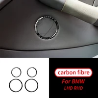 for bmw 3series e46 1998 2005 real carbon fiber 4pcs stickers solid color car door speakers horn ring trim car interior supplies