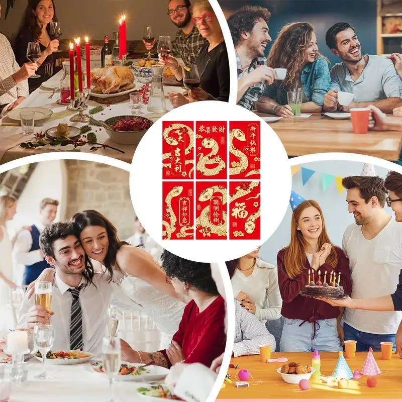 Китайский красный конверт 2025 милые китайские красные конверты из золотой фольги