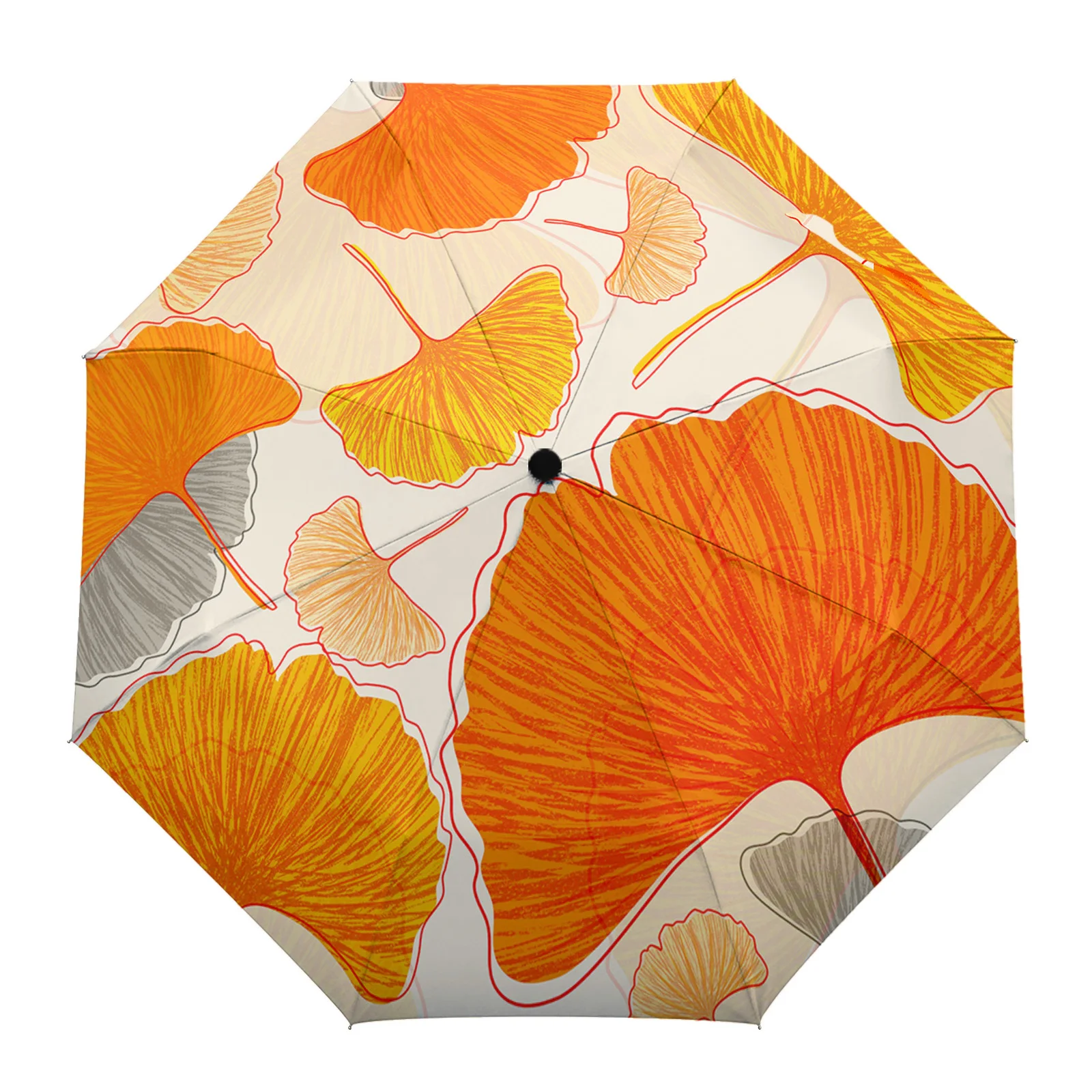 

Retro Medieval Floral Plants Parasol Umbrella for Outdoor Automatic Eight Strands Rain Umbrella Adults Female Shade Umbrellas
