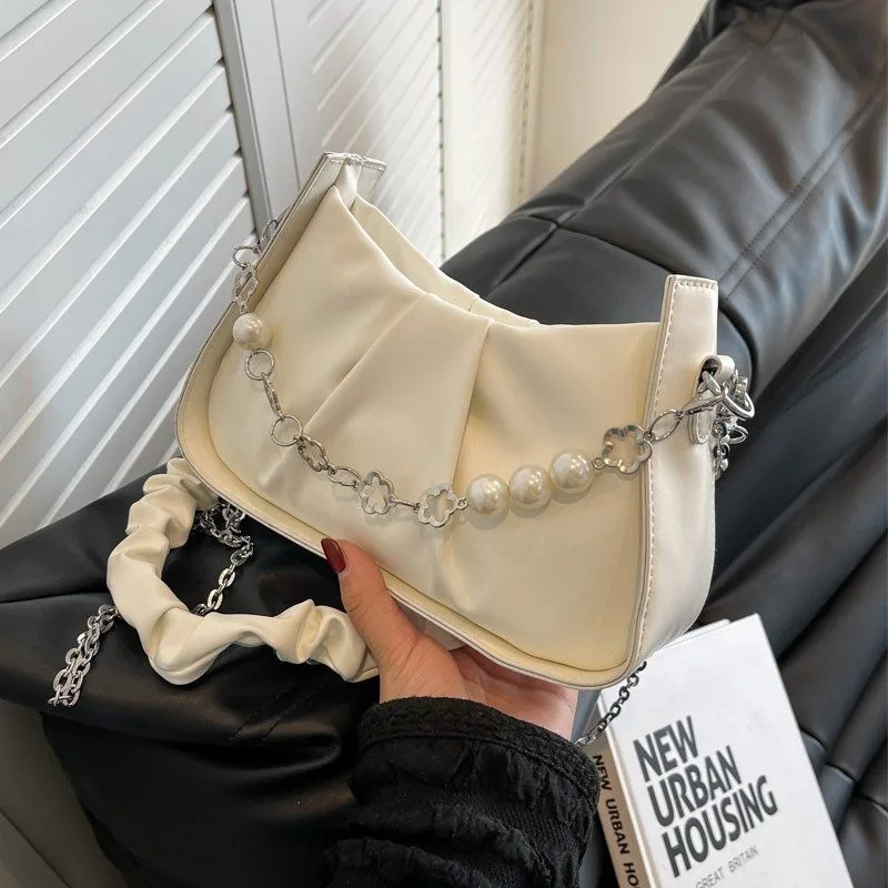 

2024 New French Niche Design Cloud Bag Women's Fashion Pleated Underarm Bag High-end and Versatile Crossbody Bag Shoulder Bag