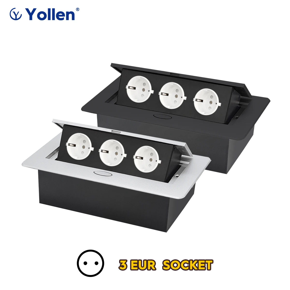 aluminum panel white socket eu standard hidden type table socket 2usb a 3eur office kitchen accessories cabinet desktop 2color free global shipping