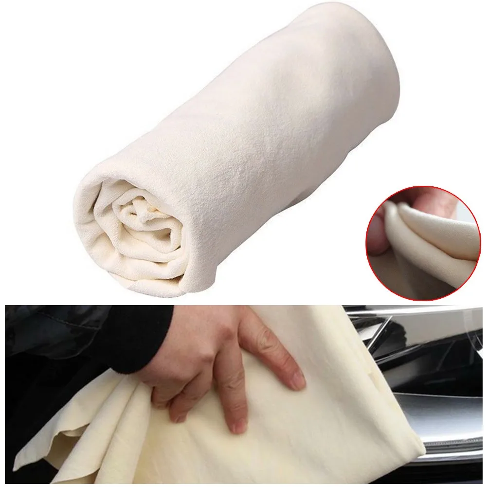 

Natural Chamois Clean Leather Cloth Car Home Motorcycle Wash Care Quick Dry Wash Towel Super Absorbent Cleaning Tool