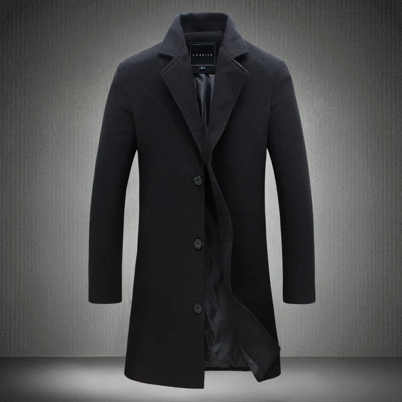 

2019Foreign Trade Popular Style Long Solid Color Single-Breasted Trench Coat Woolen Large Size Casual Style Coat AliExpress