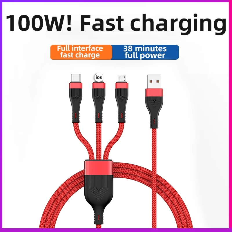

100W USB Chaging Cable 6A Bold Tinned Copper Core Fast Charging Type C Data Transmission Charger Cable For iPhone Huawei Samsung