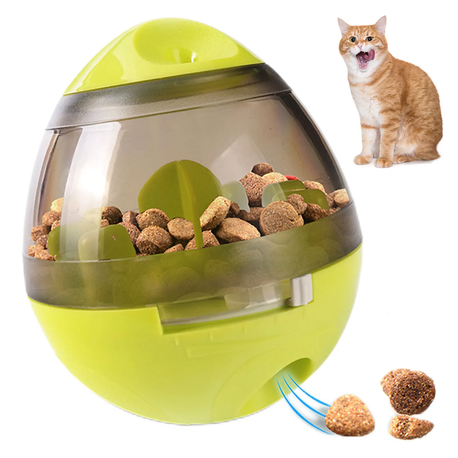 

Dog Food Treat Dispenser Toy Unique Tumbler Doggy/Kitten Slow Feeder Dog Tumbler Interactive Ball Wand Toy Pet Food Dispensing