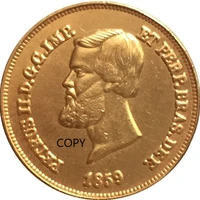 brazil 1859 gold plated commemorative collector coin gift lucky challenge coin copy coin