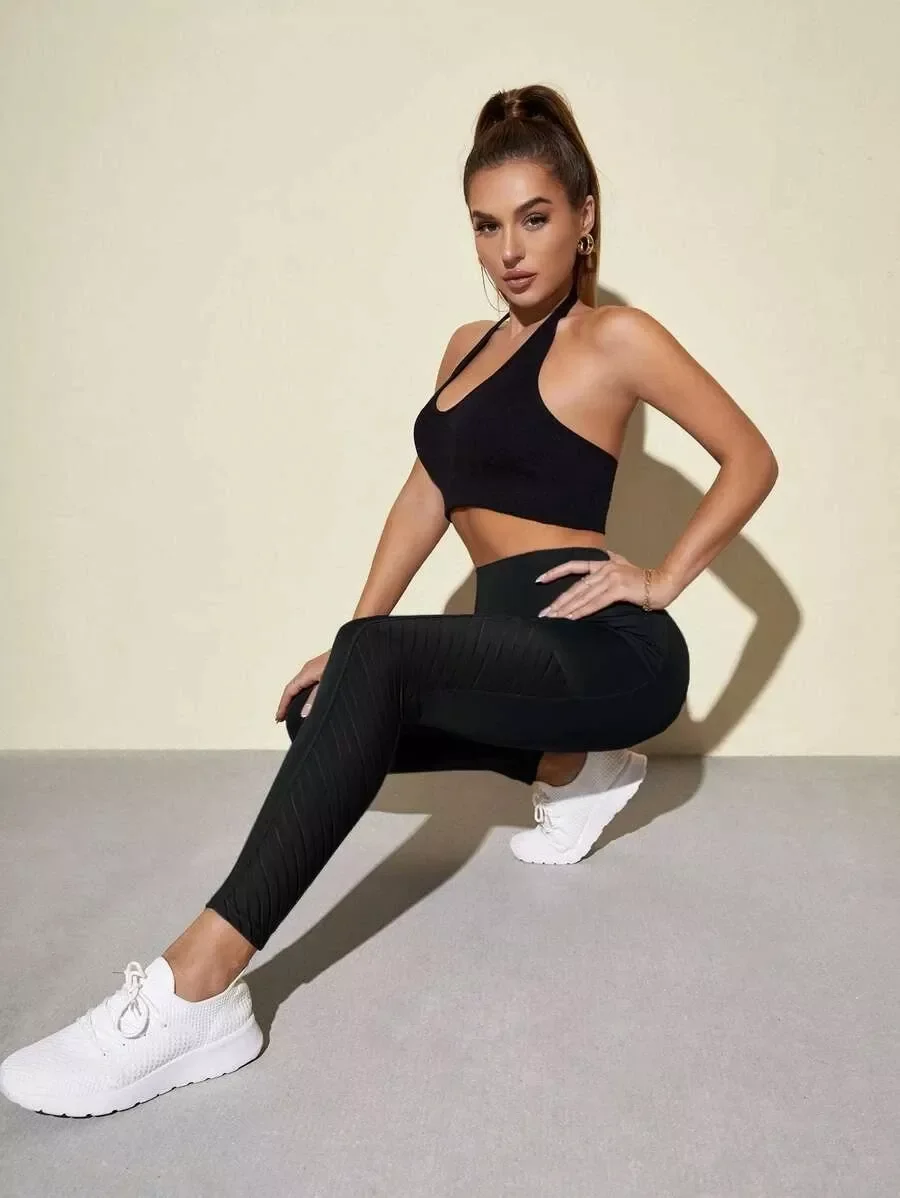 New women pants  gym Women Seamless Pink Legging Sport Women Fitness Pocket Legging Fashion Femme High Waist Gym Leggings Yoga C