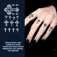 g dragon same paragraph waterproof men and women lasting cross finger small pattern herbal juice tattoo stickers