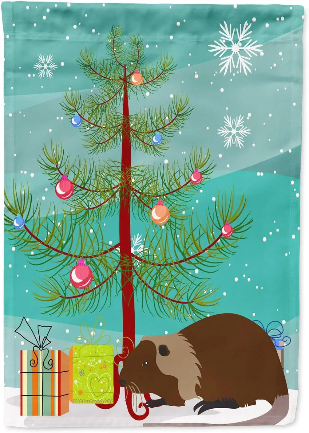 Carolines Treasures BB9246GF Coypu Nutria River Rat Рождественский садовый флаг бирюзовый для почтового