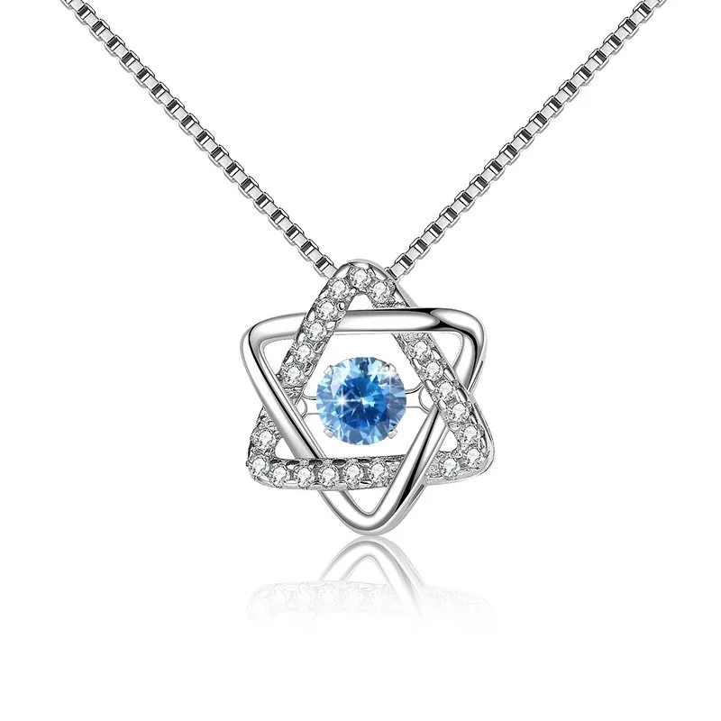 HK0025 Lefei модные изысканные классические белые синие муассанитовые ожерелья со