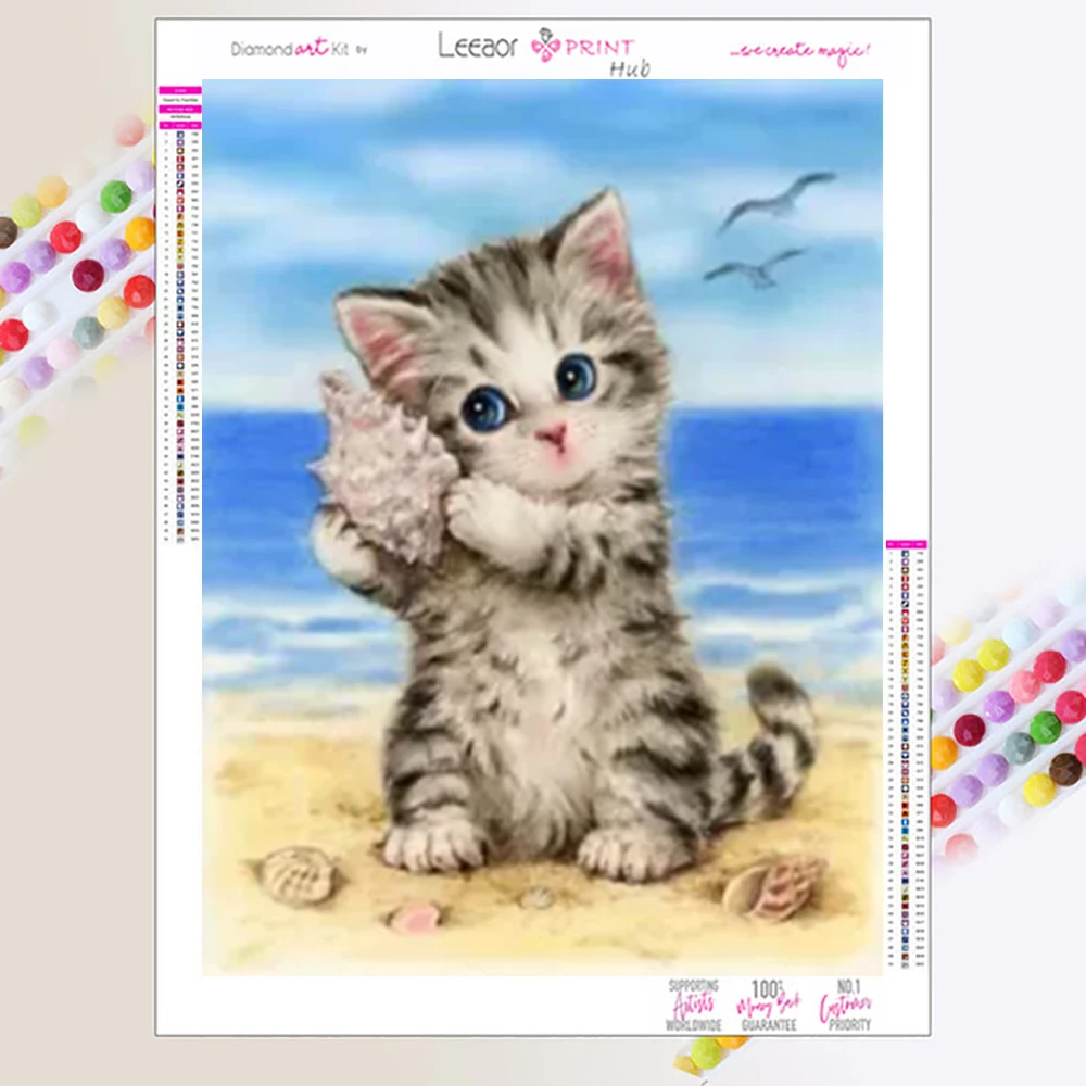 

5D Diamond Painting Cat Full Square/Round Rhinestone Mosaic Sale Animals DIY Diamond Embroidery Cross Stitch Kit Gifts for Kids