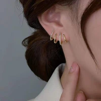 kisswife fashion claw ear rake shape micro inlaid zircon earrings luxury accessories for woman girl korean jewelry birthday gift