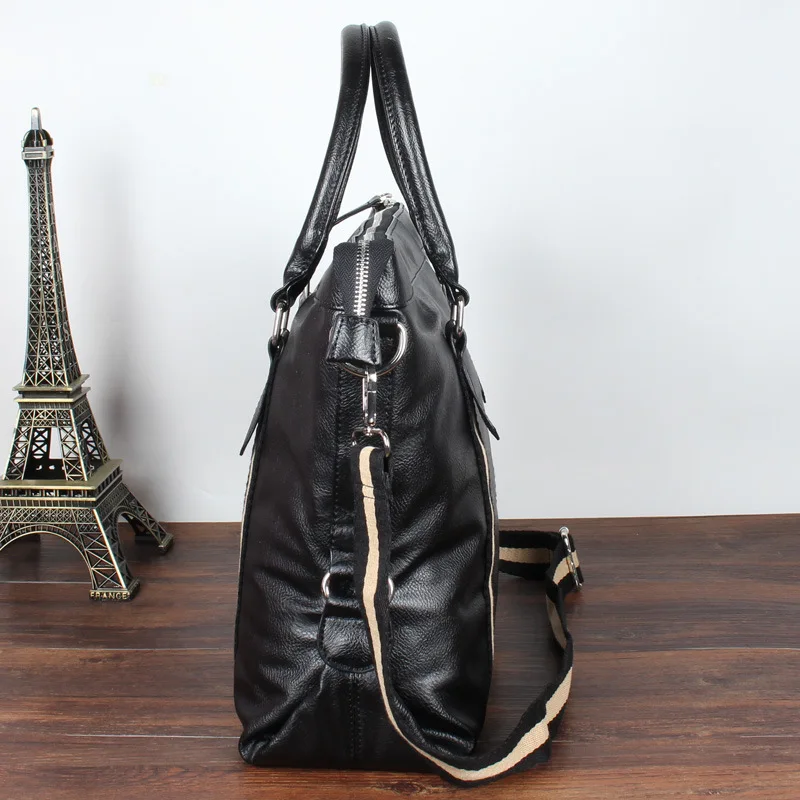 Men Fashion Leather Briefcase Business Handbag Korean Style Shoulder Bag Portable Crossbody Bag Male High Capacity Laptop Bag