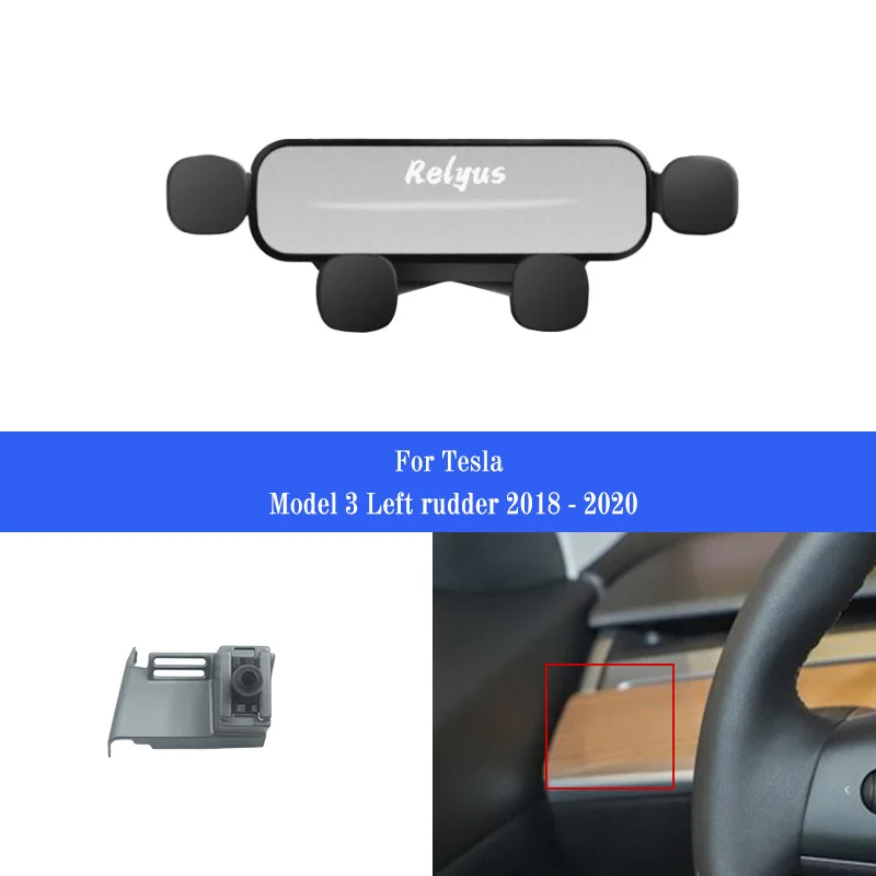 

Car Mobile Phone Holder Smartphone Air Vent Mounts Holder Gps Stand Bracket for Tesla Model 3 Y 2018-2021 Auto Accessories