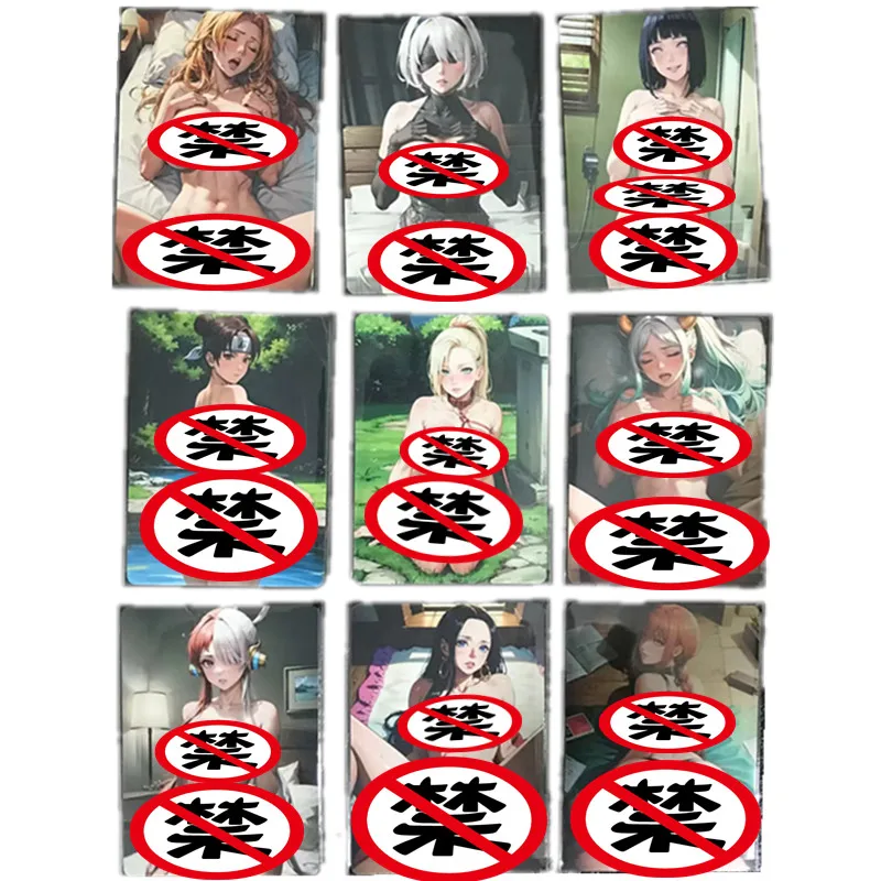 

9pcs/set Anime Naruto One Piece Hinata Hancock 2b Acg Diy Heroine Sexy Nude Card Hobby Classic Game Gift Toy Collection Card