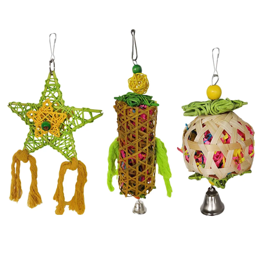 

3 Pcs Plastic Parrot Chewing Toys Bird Playing Toys Parrot Biting Toys