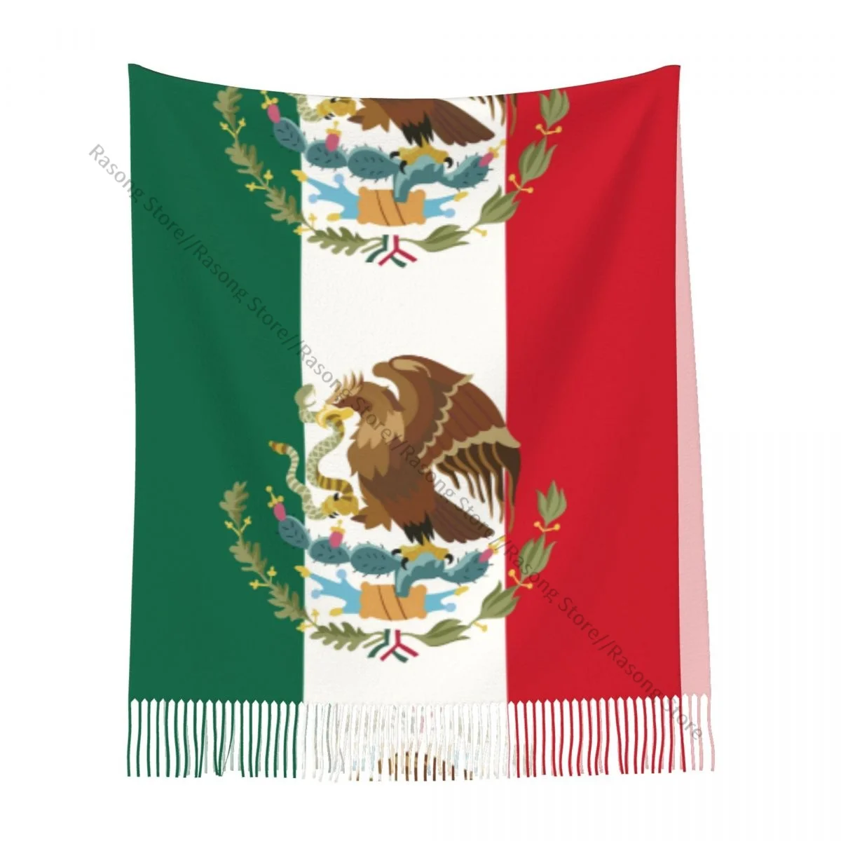 Осенне-зимние теплые шарфы с мексиканским флагом модная шаль кисточками повязка