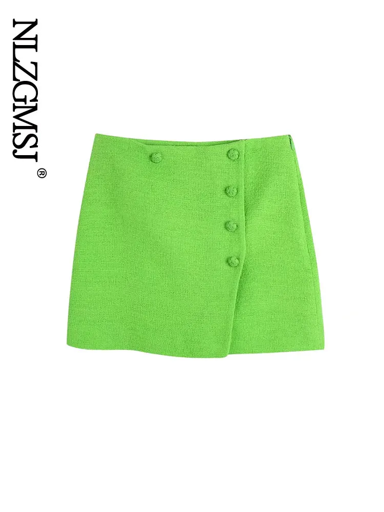 

Женская юбка Nlzgmsj ZBZA, зеленая темпераментная шикарная универсальная Модная элегантная облегающая мини-юбка в стиле ретро с высокой талией и...