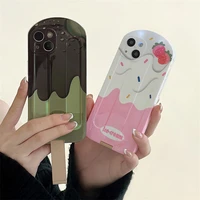 creative strawberry chocolate popsicle phone case cover for iphone 11 12 13 pro xr xs max shockproof case for iphone 13 cases