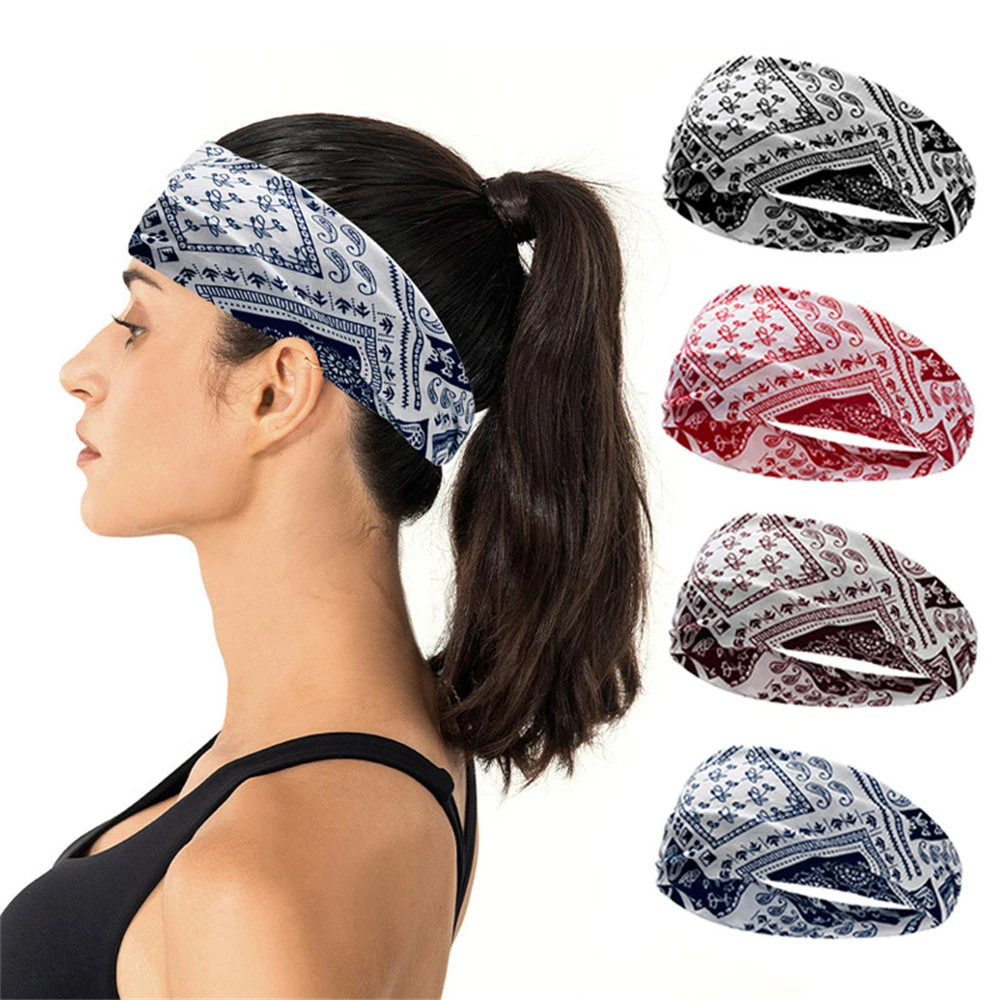 

Printing Cashew Flower Headband Fashion Women Sports Yoga Hairbands Bundled Hair Makeup Headwrap Hair Accessories For Girls