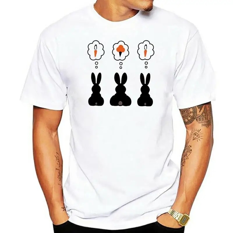 

Gino Gelato Bunny Bunnies Rabbit Cony Leveret Jack Ice Icecream Cone Carrot Summer Hare Men's Pure Cotton Round Neck T Shirts