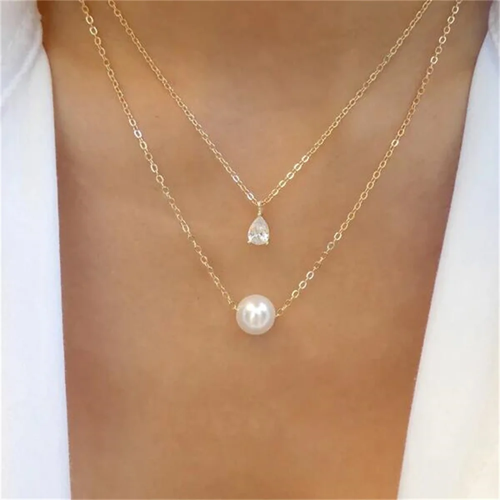 Женское винтажное ожерелье из искусственного жемчуга в стиле бохо