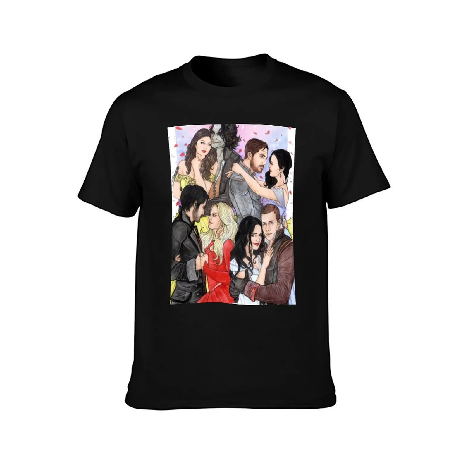 OUAT парные футболки корейская мода Аниме таможенные мужские высшего качества