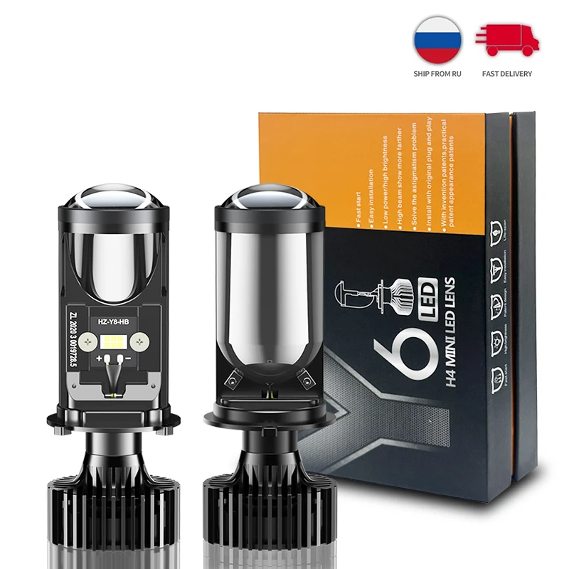 Canbus Y6 H4 LED 120W автомобисветильник фара 6500k супер яркая мини-линза головного света H4 лм IP67 водонепроницаемая противотумансветильник фара Универсальная - Апрельский топ товаров с Али